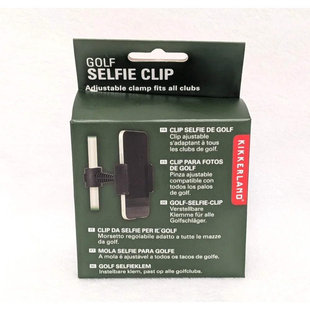 Kikkerland Golf Selfie Clip Adjustable Mount Fits All Golf Clubs - Black